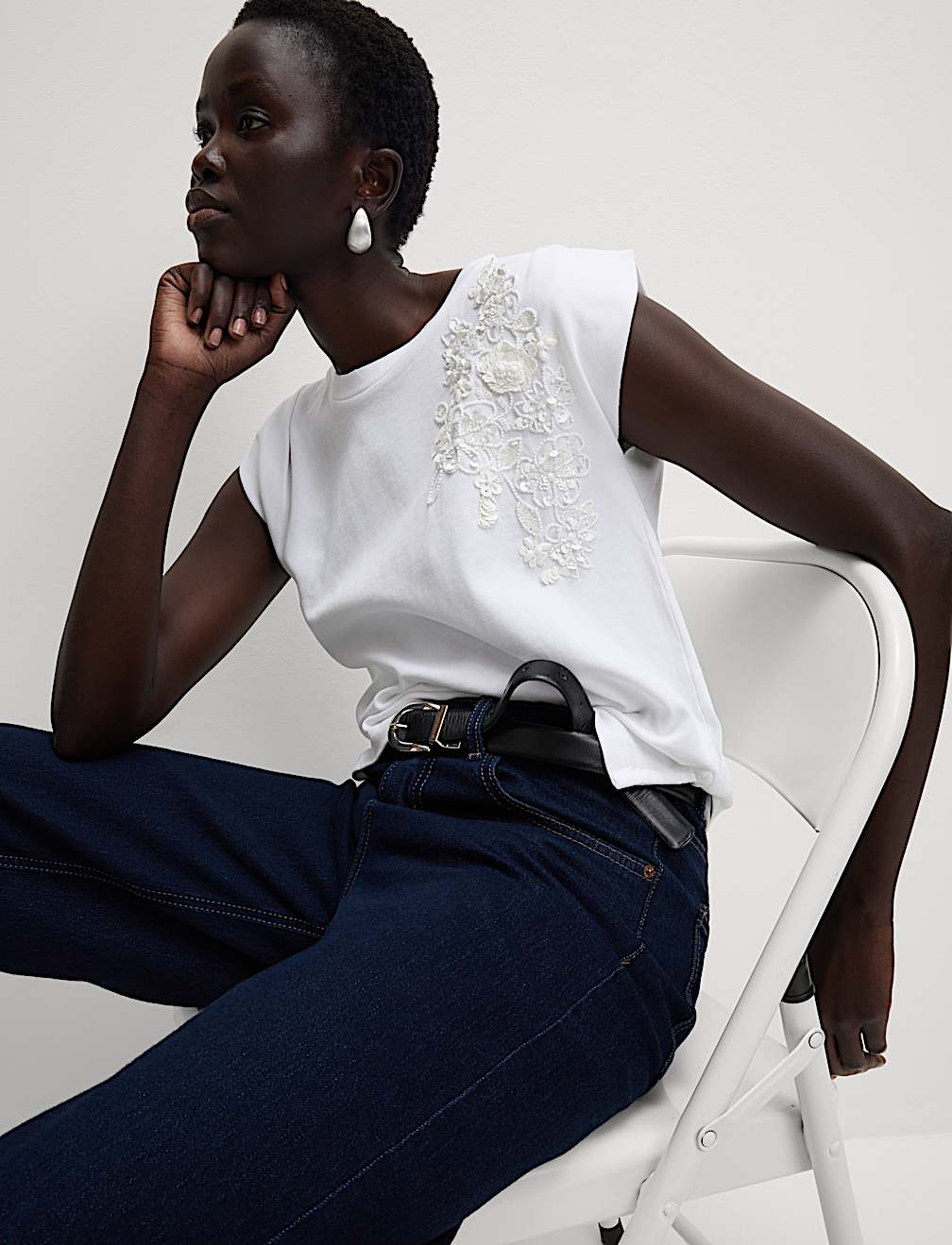 Pure Cotton Embellished Regular Fit Top