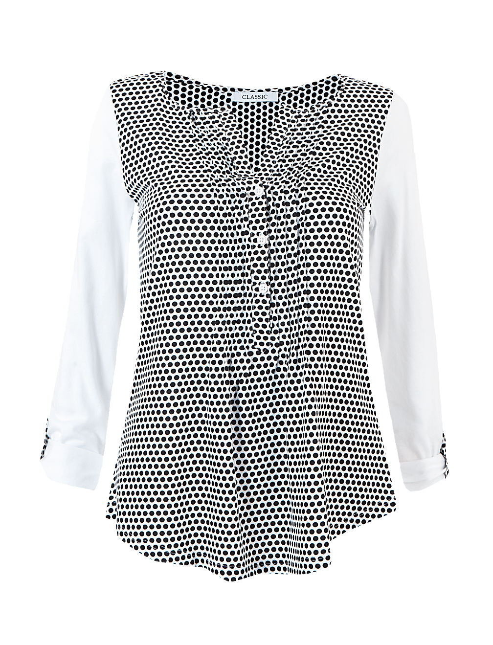 Polka Dot Regular Fit Woven Detail Blouse