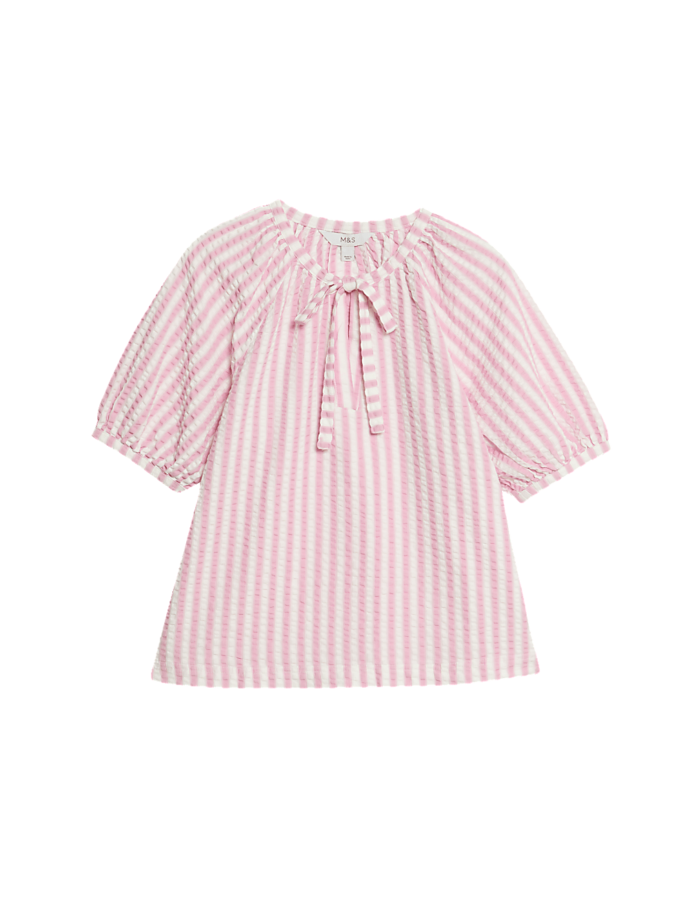 Pure Cotton Textured Striped Top