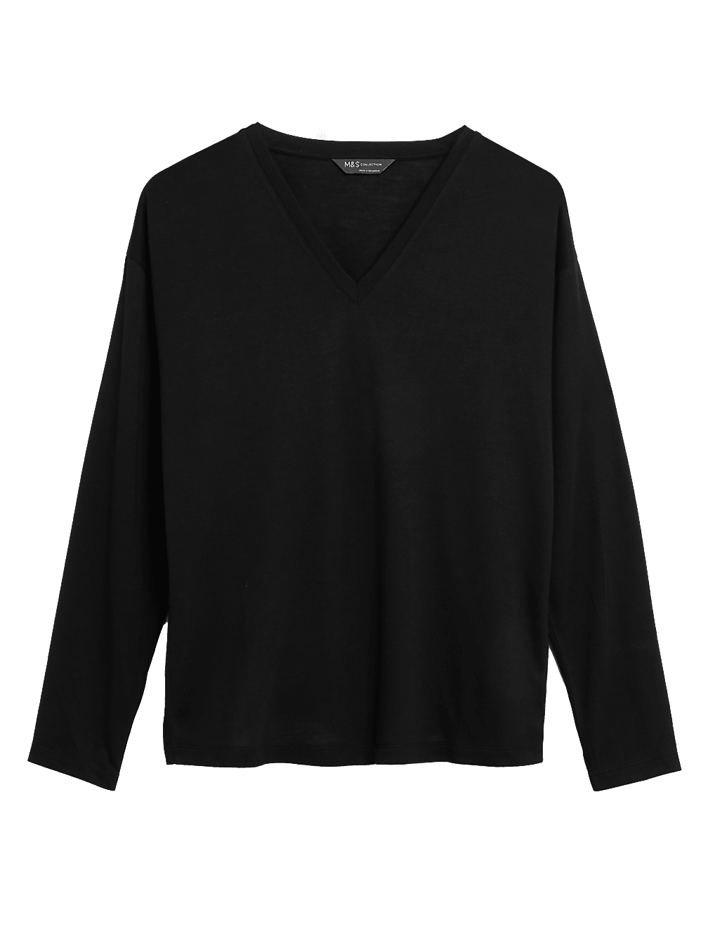 V-Neck Relaxed Long Sleeve Top