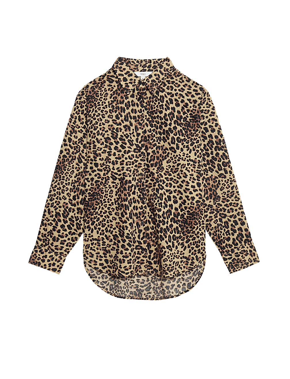 Pure Cotton Animal Print Collared Shirt