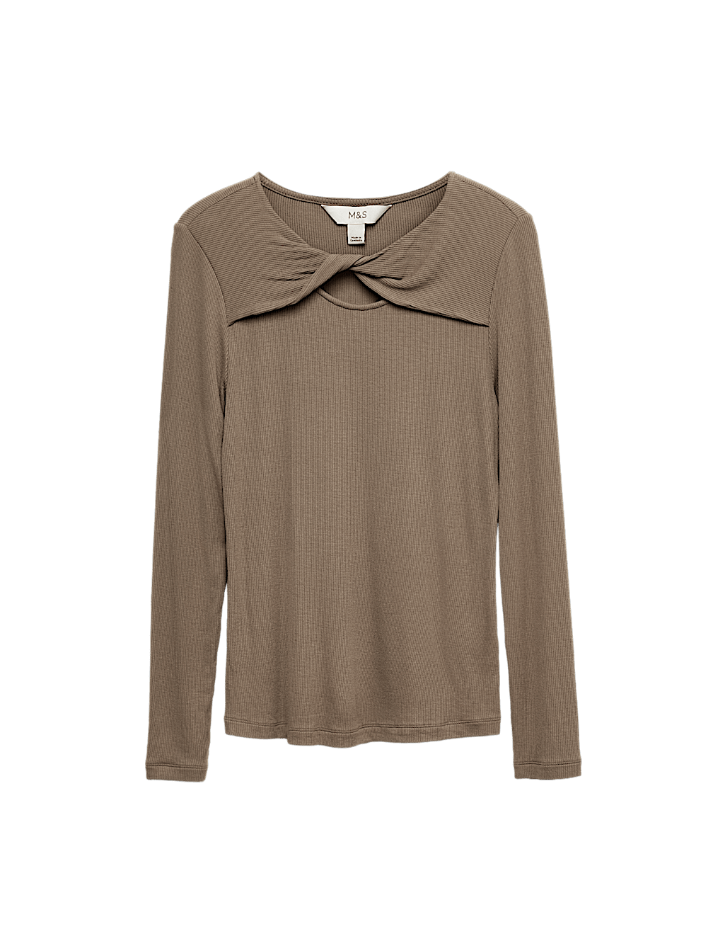 Ribbed Twist Front Top