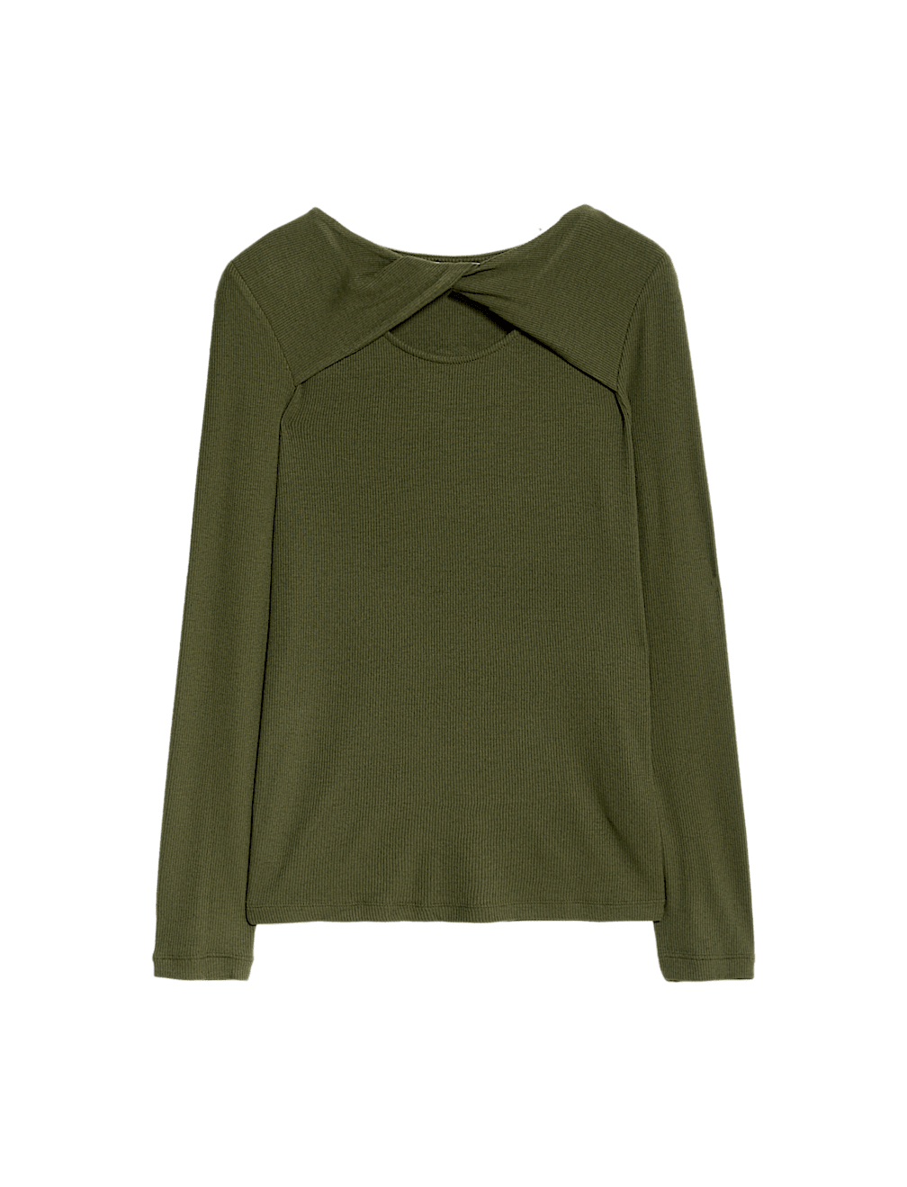 Ribbed Twist Front Top