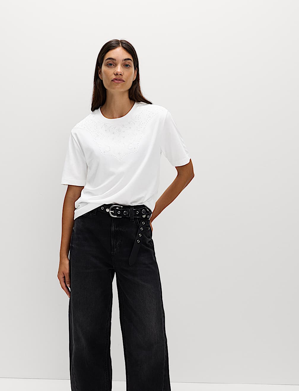 Pure Cotton Embellished 'Lucky' T-Shirt