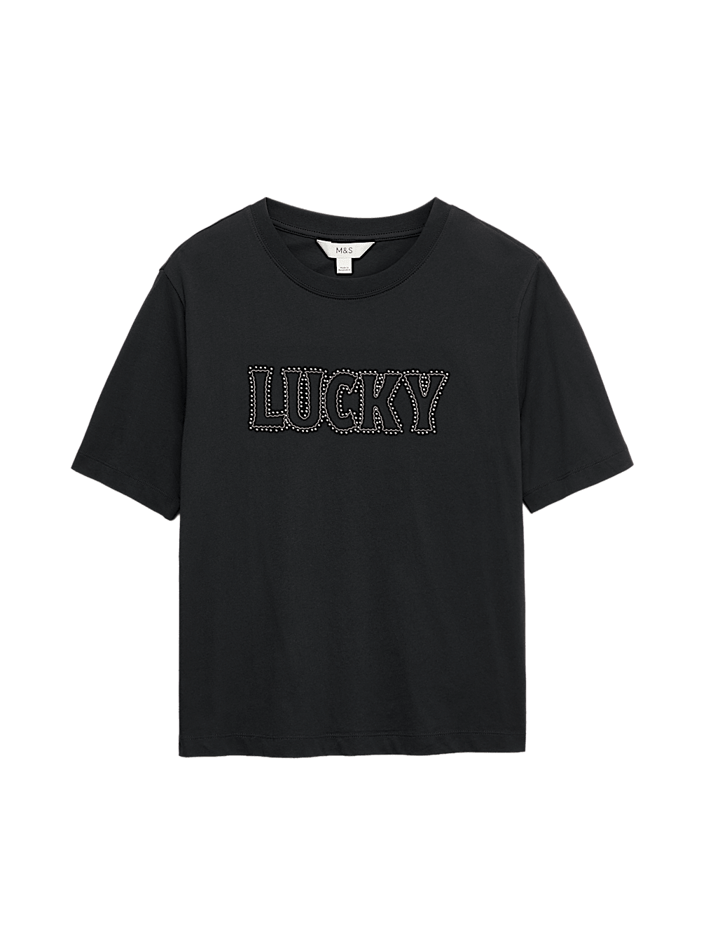 Pure Cotton Embellished 'Lucky' T-Shirt