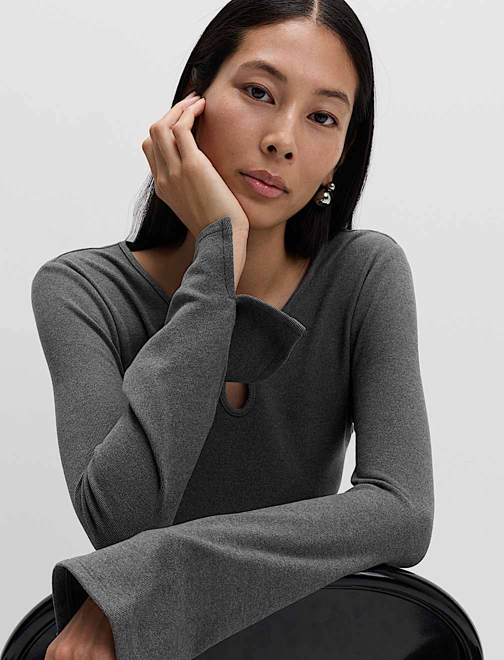 Keyhole Cosy Flute Sleeves Top