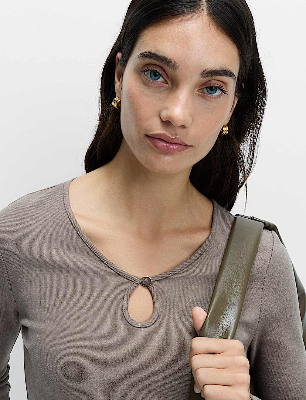 Keyhole Cosy Flute Sleeves Top