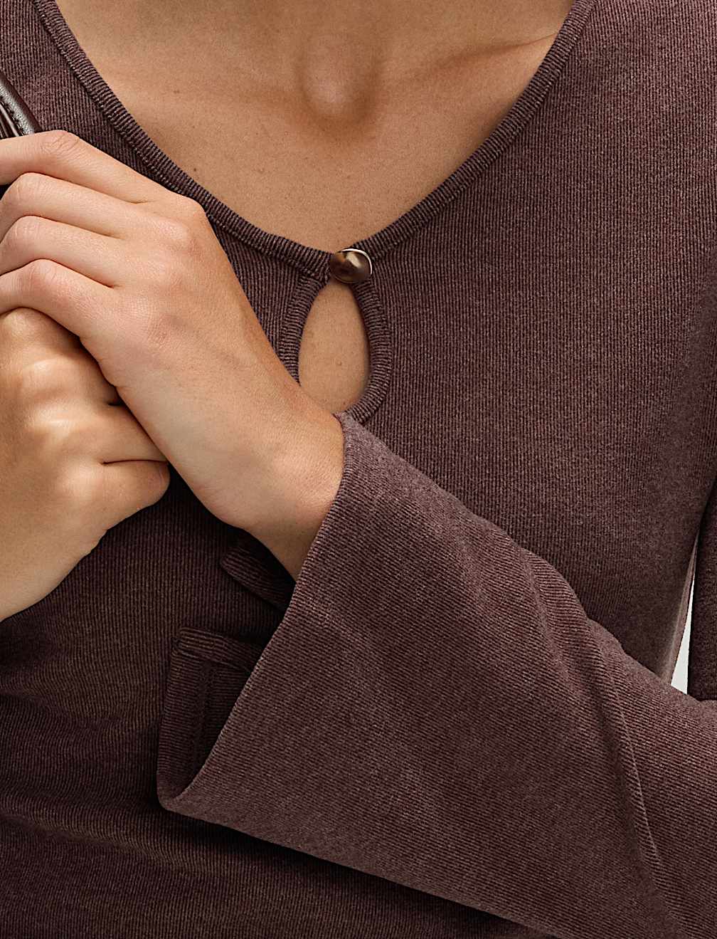 Keyhole Cosy Flute Sleeves Top