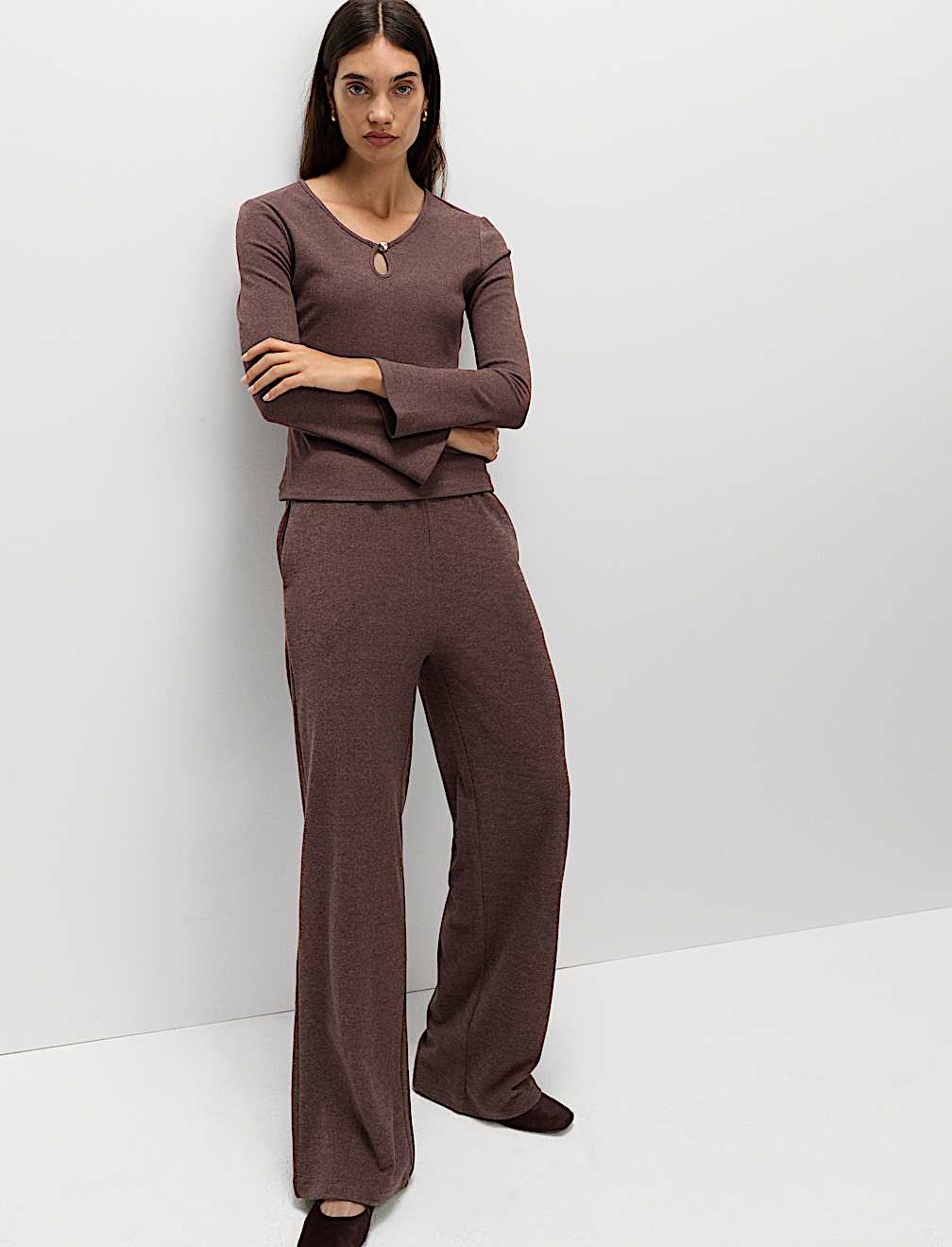 Keyhole Cosy Flute Sleeves Top