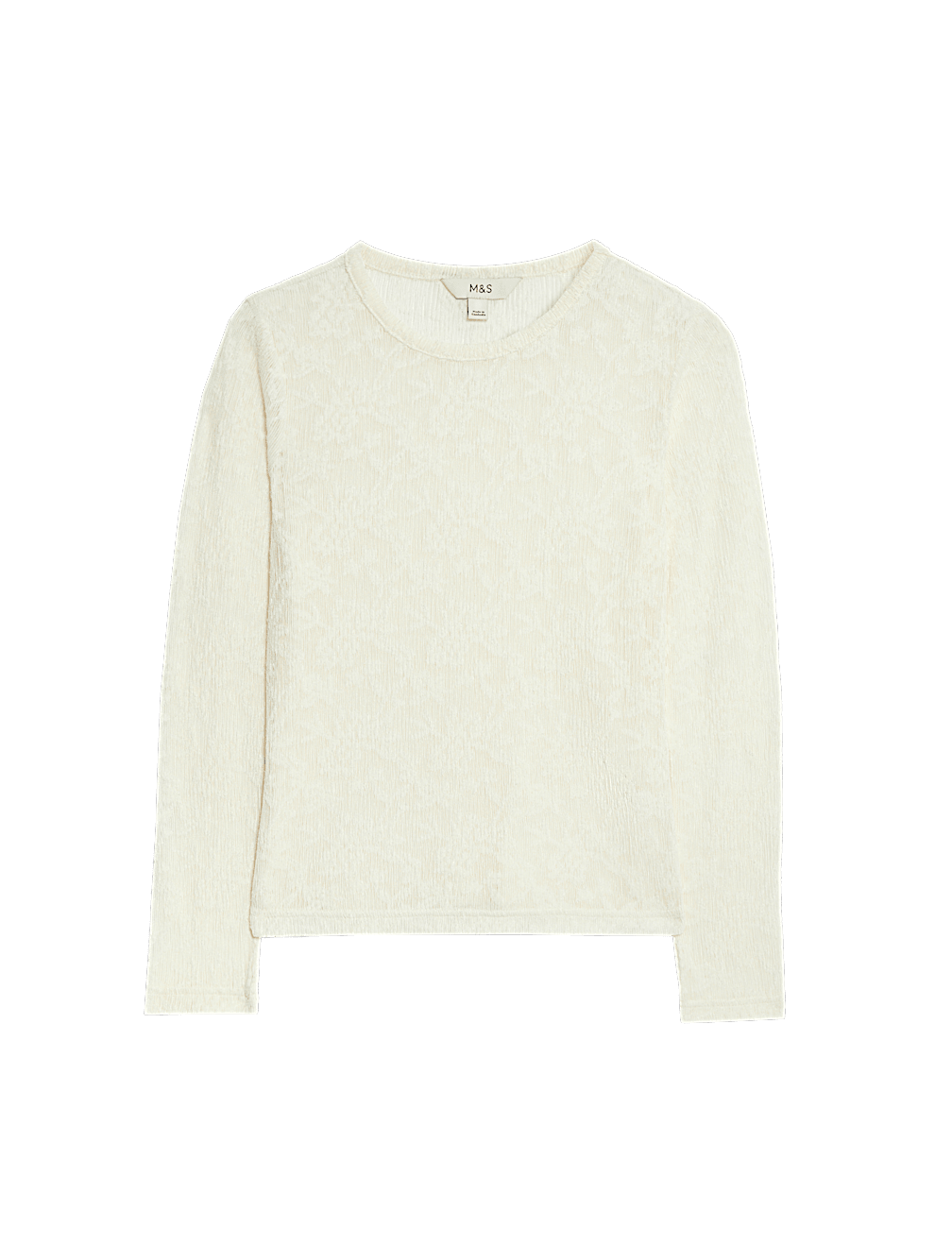 Mesh Floral Slash Neck Regular Fit Top