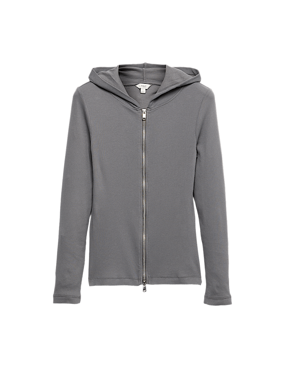 Cotton Rich Slim Fit Ribbed Hoodie