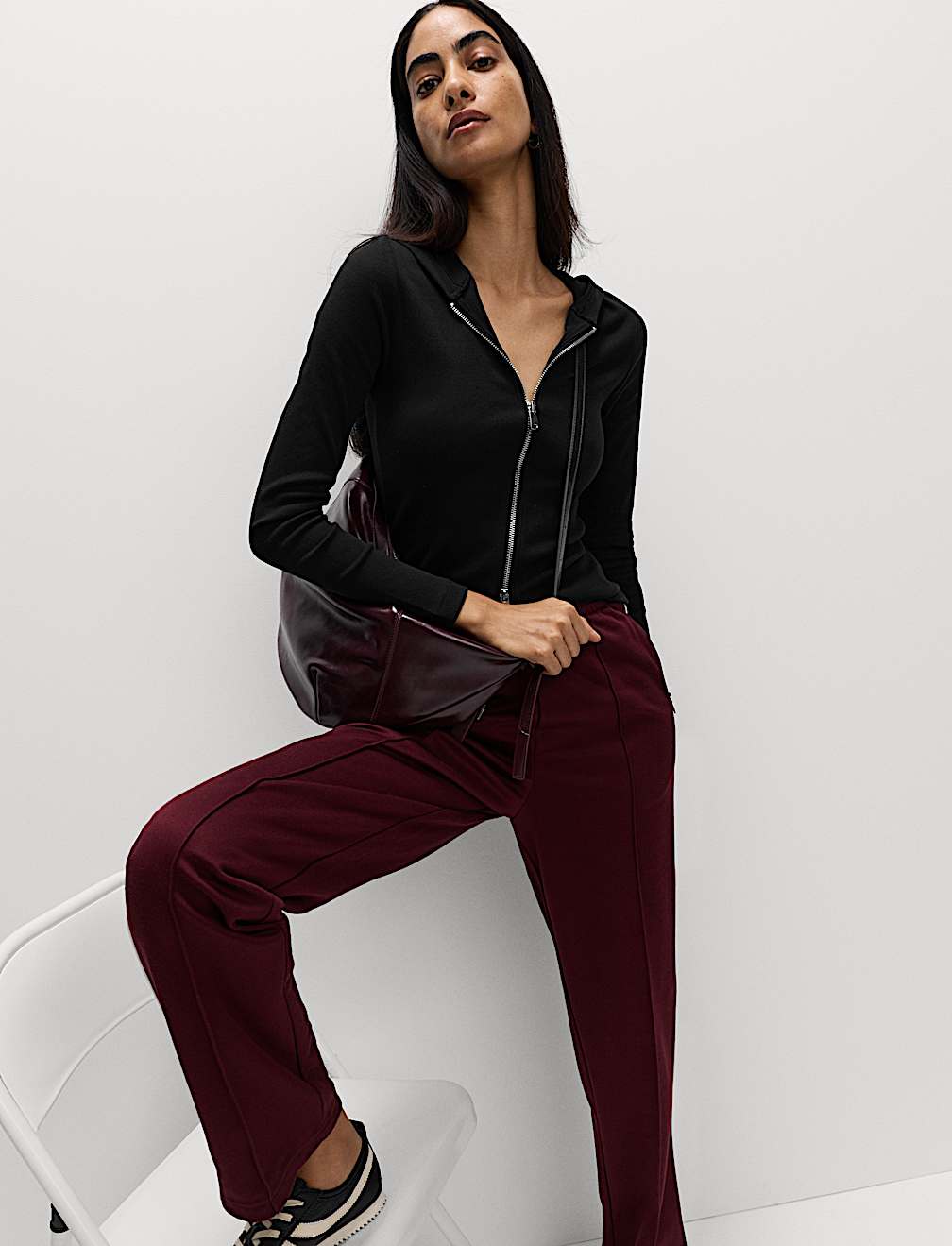 Cotton Rich Slim Fit Ribbed Hoodie