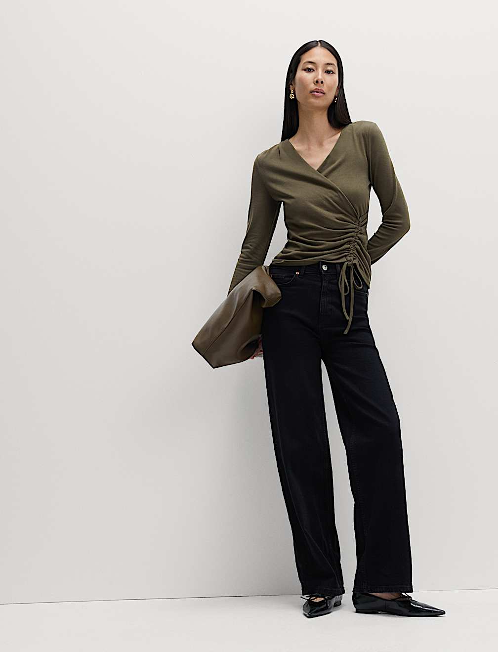 Cosy Ruched Front Top with Stretch