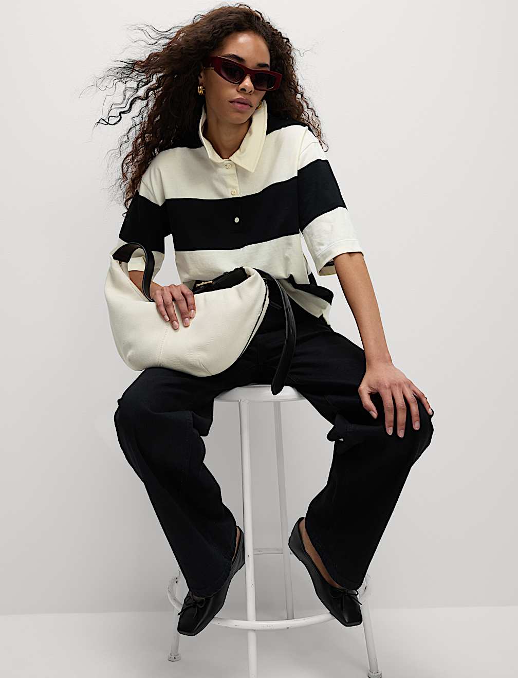 Striped Polo Top