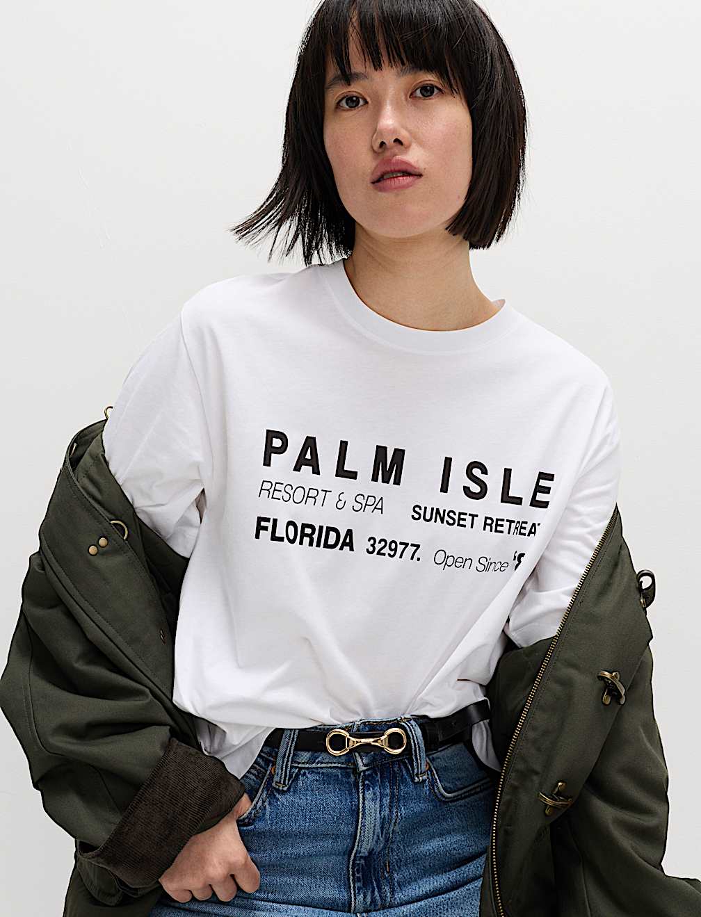 Pure Cotton Slogan Oversized T-Shirt