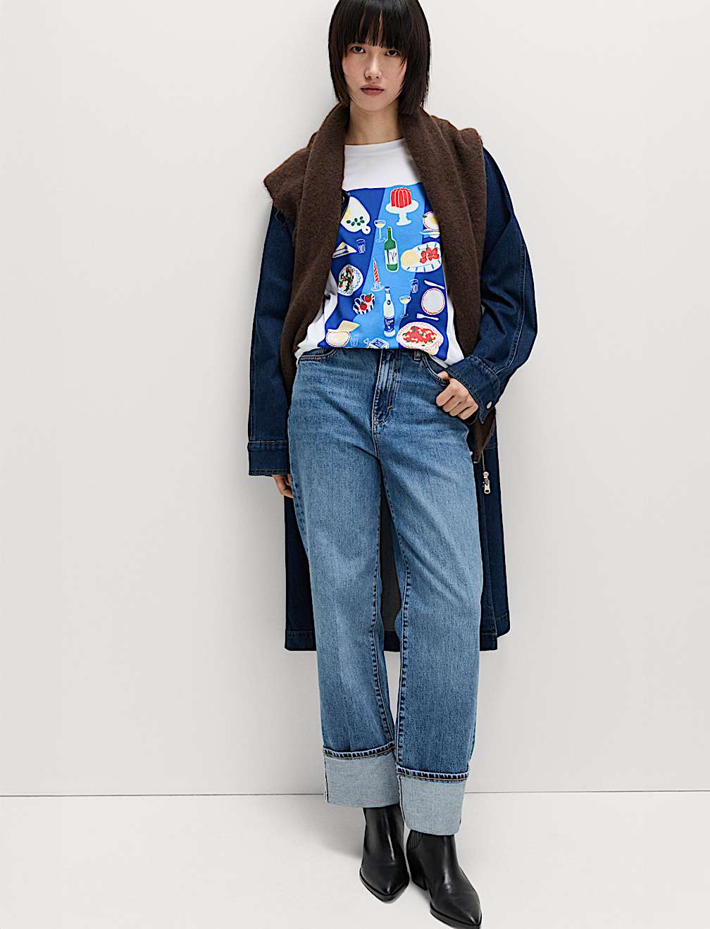 Pure Cotton Slogan Oversized T-Shirt