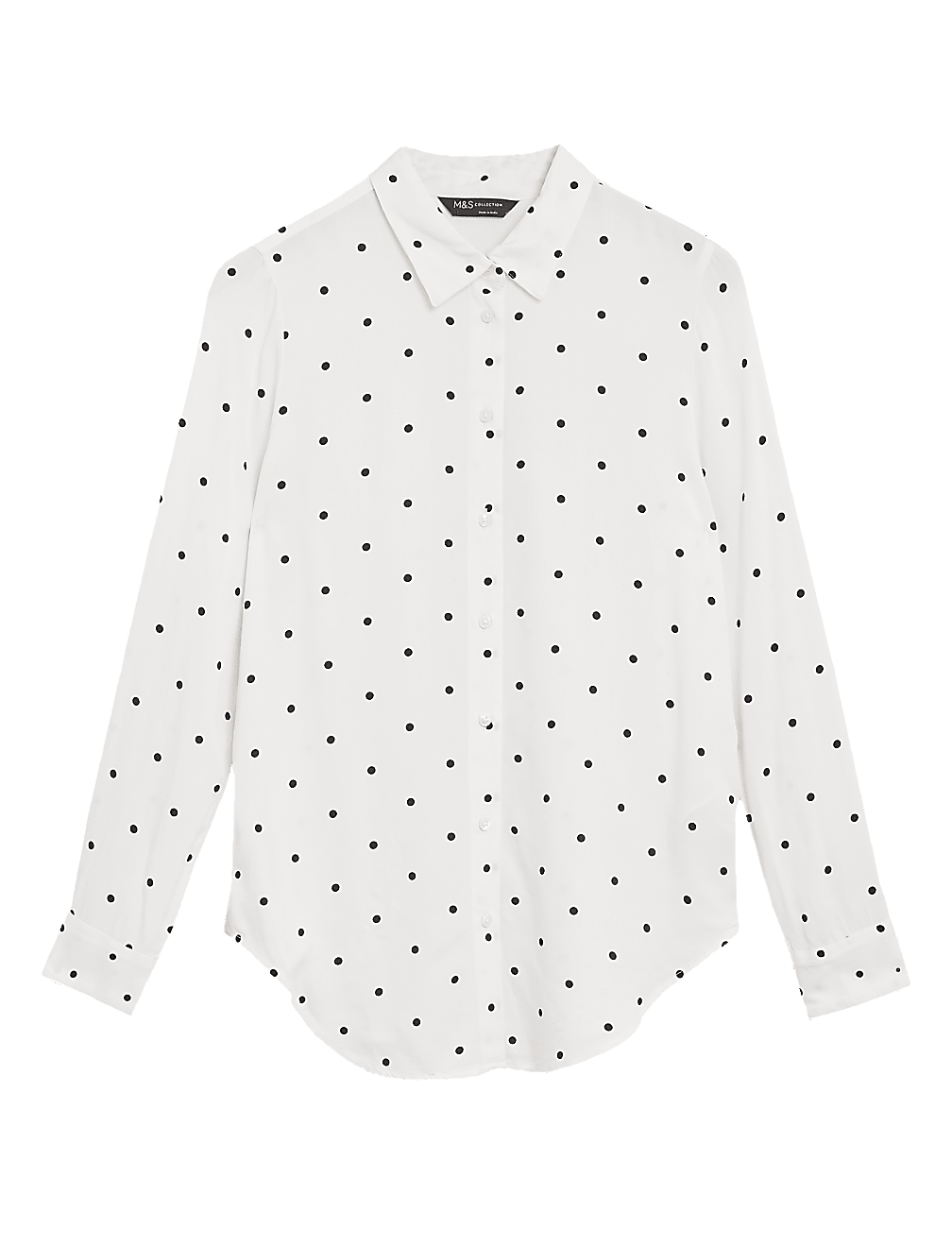 Polka Dot Longline Long Sleeve Shirt