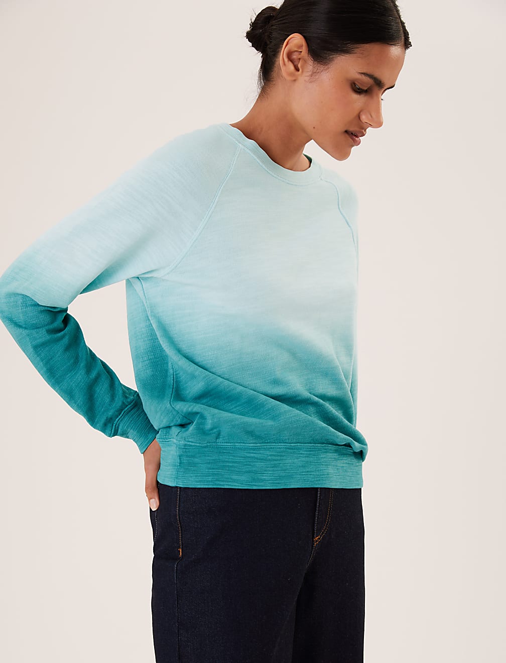 Pure Cotton Tie Dye Crew Neck Sweatshirt