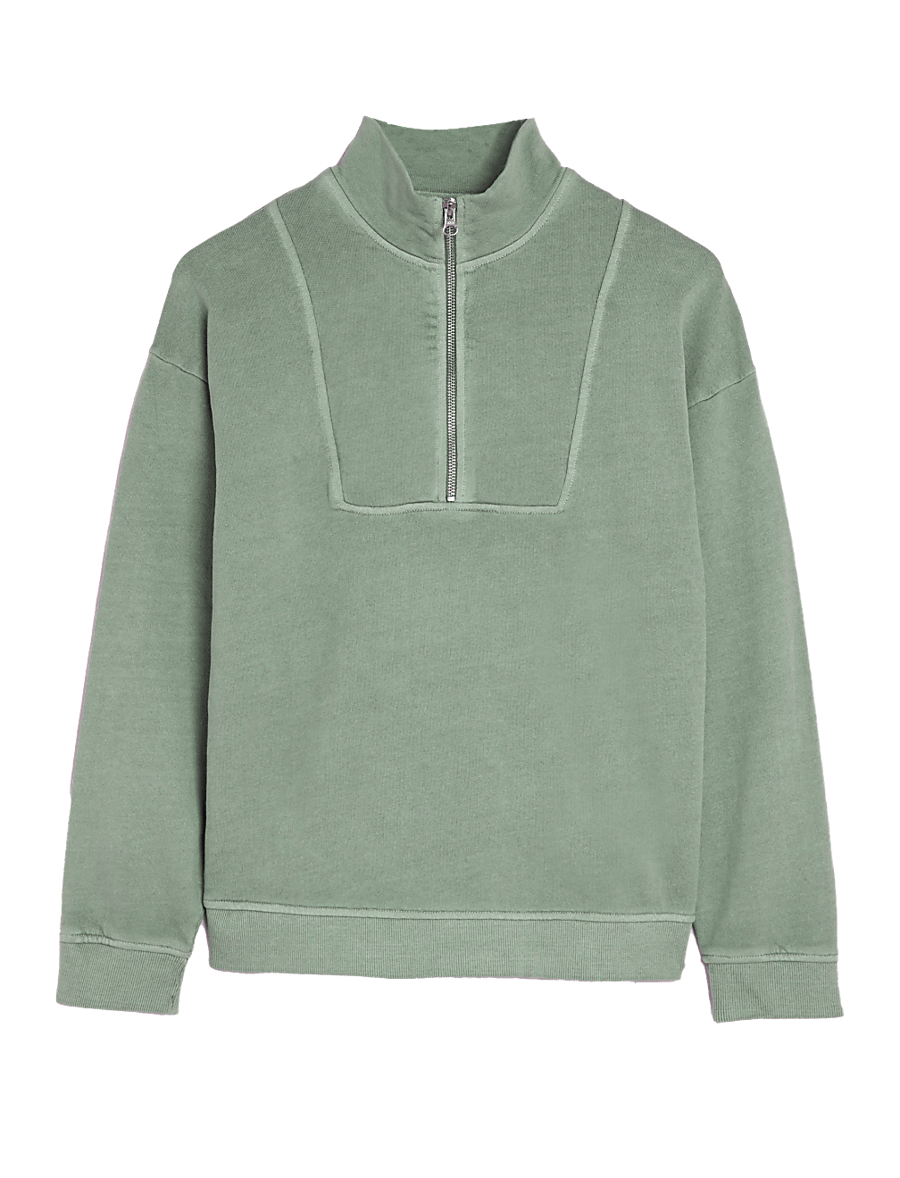Pure Cotton Funnel Neck Sweatshirt
