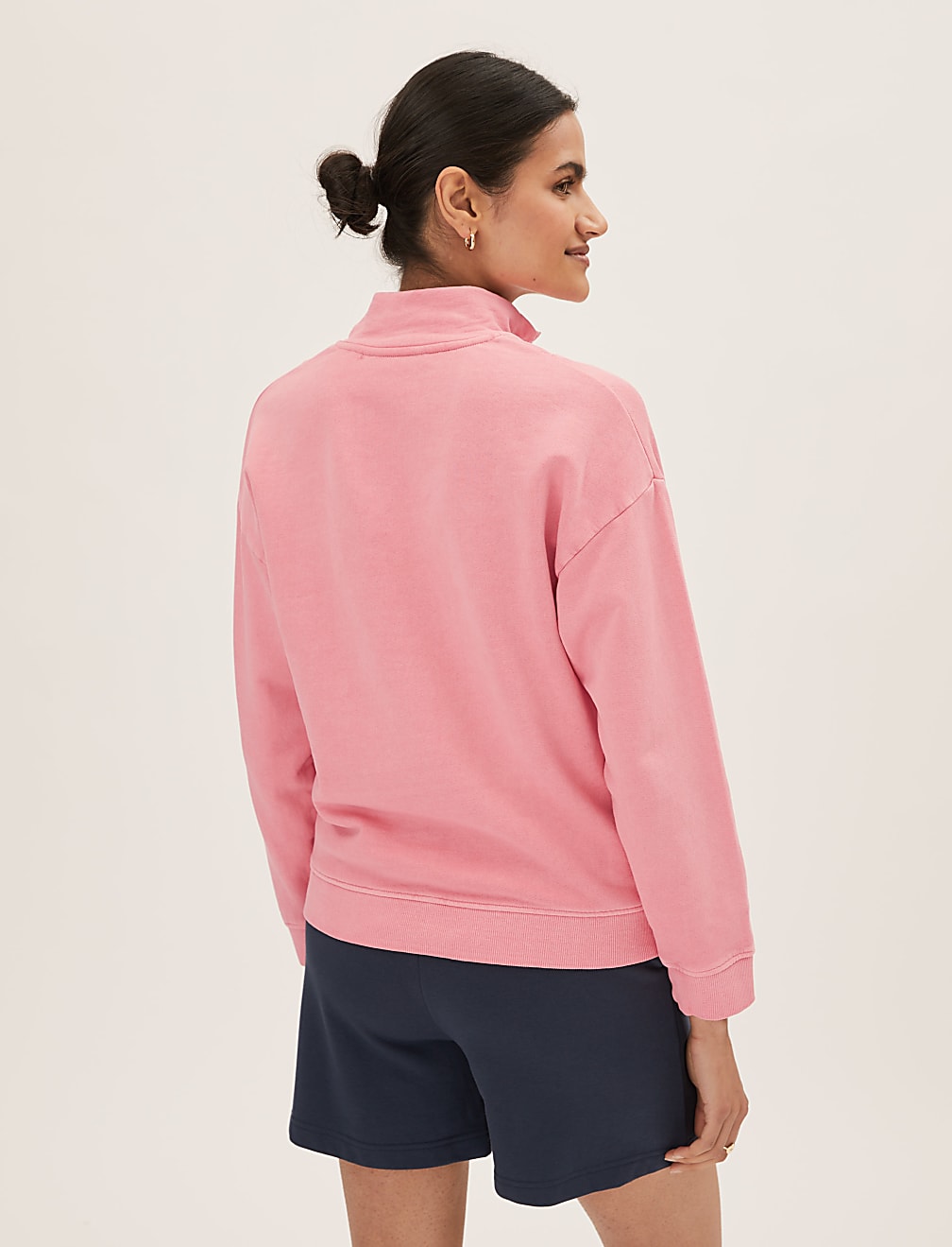 Pure Cotton Funnel Neck Sweatshirt