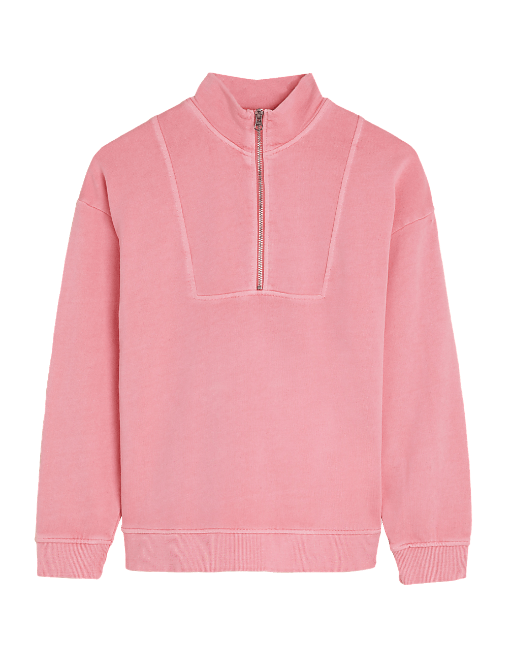Pure Cotton Funnel Neck Sweatshirt