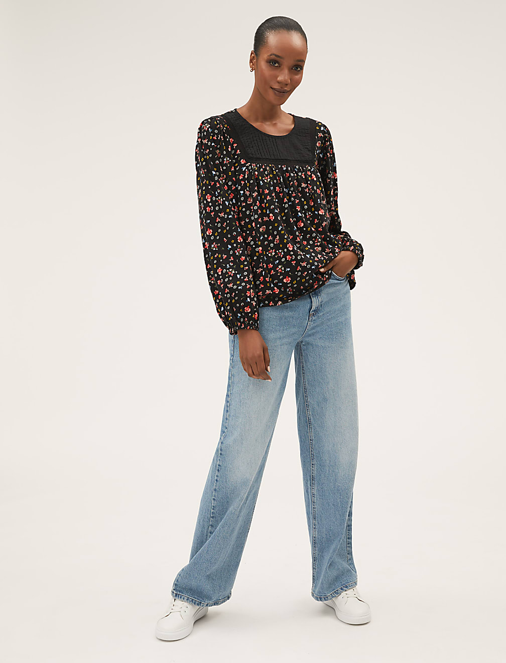 Pure Cotton Printed Long Sleeve Top