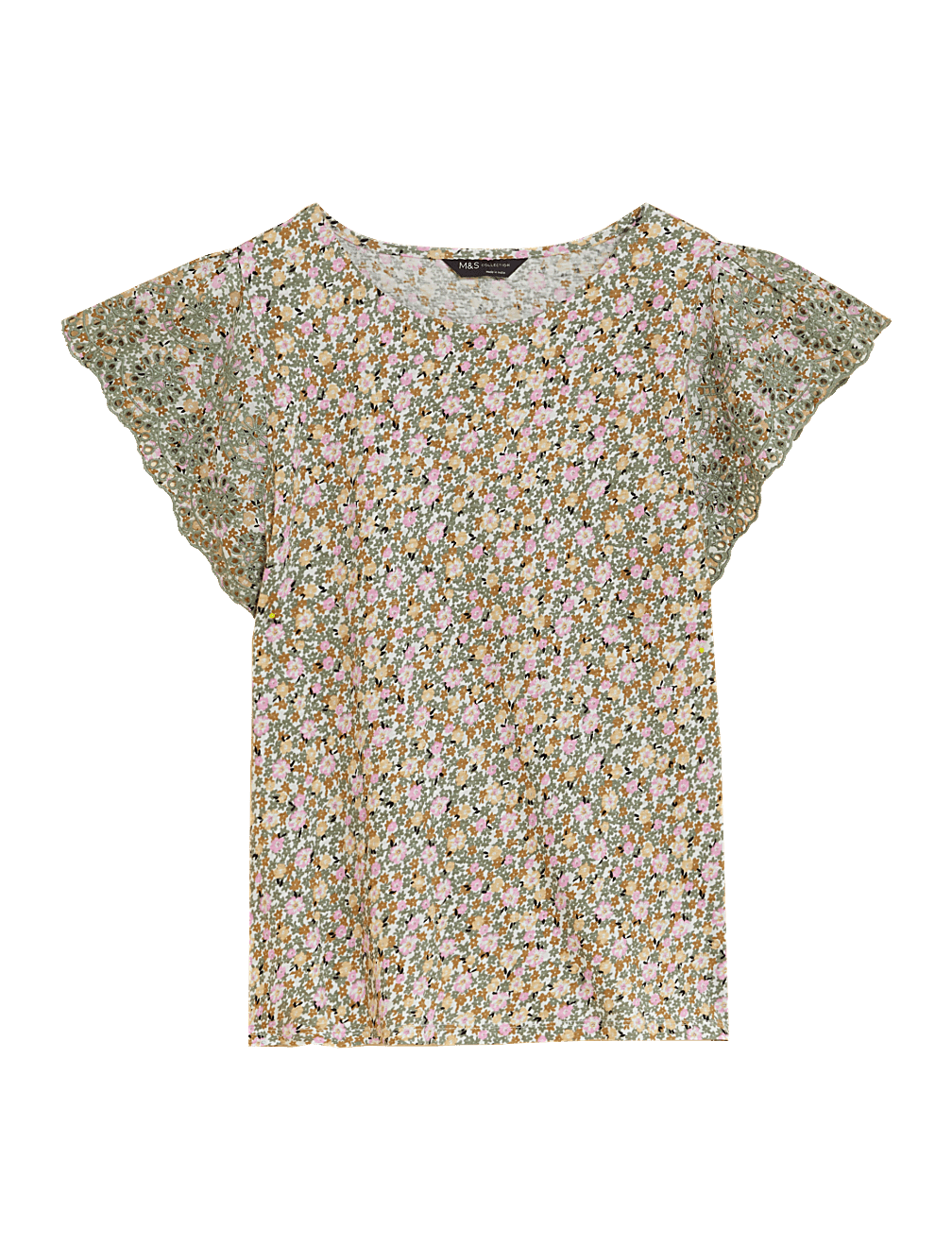 Pure Cotton Embroidered Sleeveless Vest Top