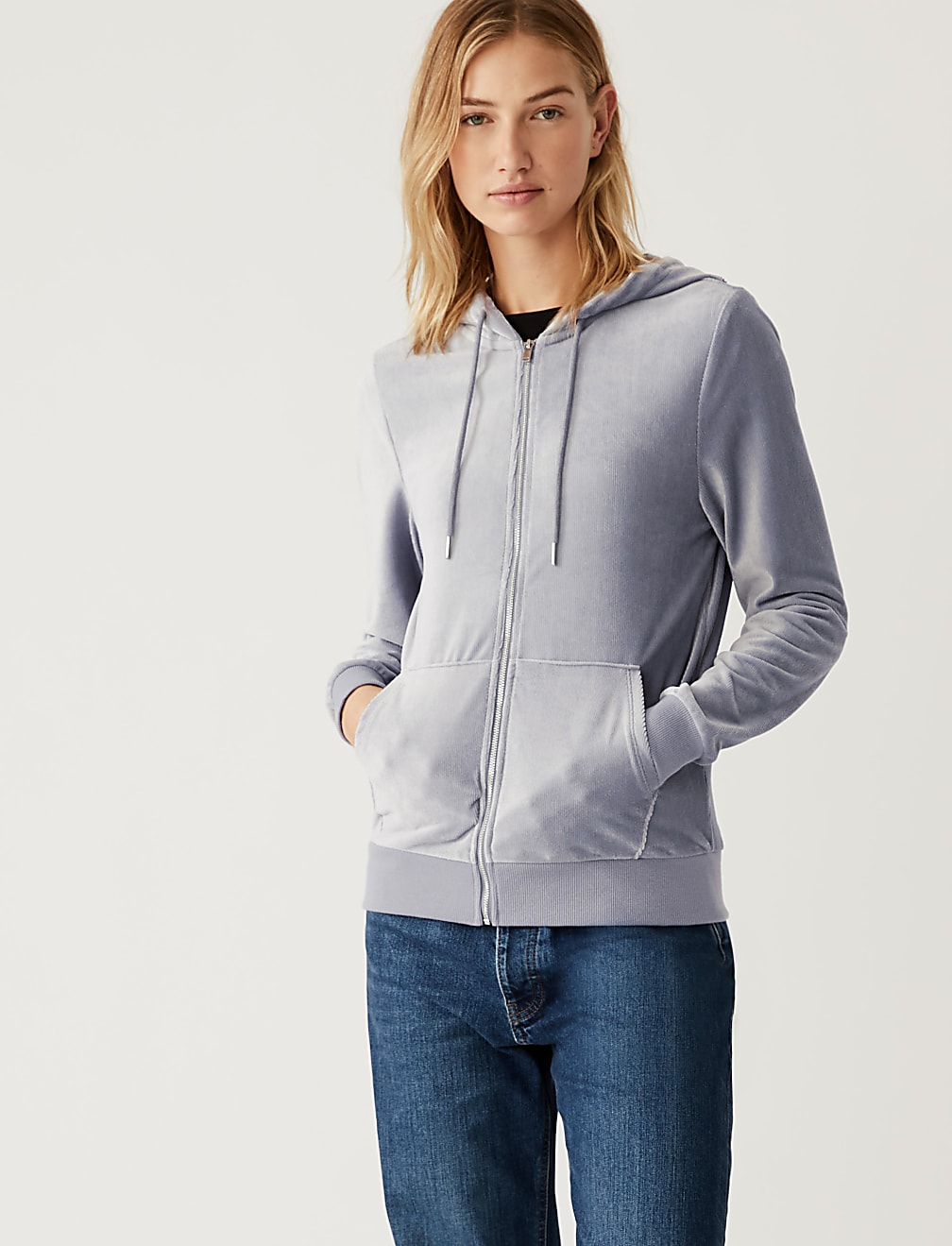Women's velour zip up hoodie store