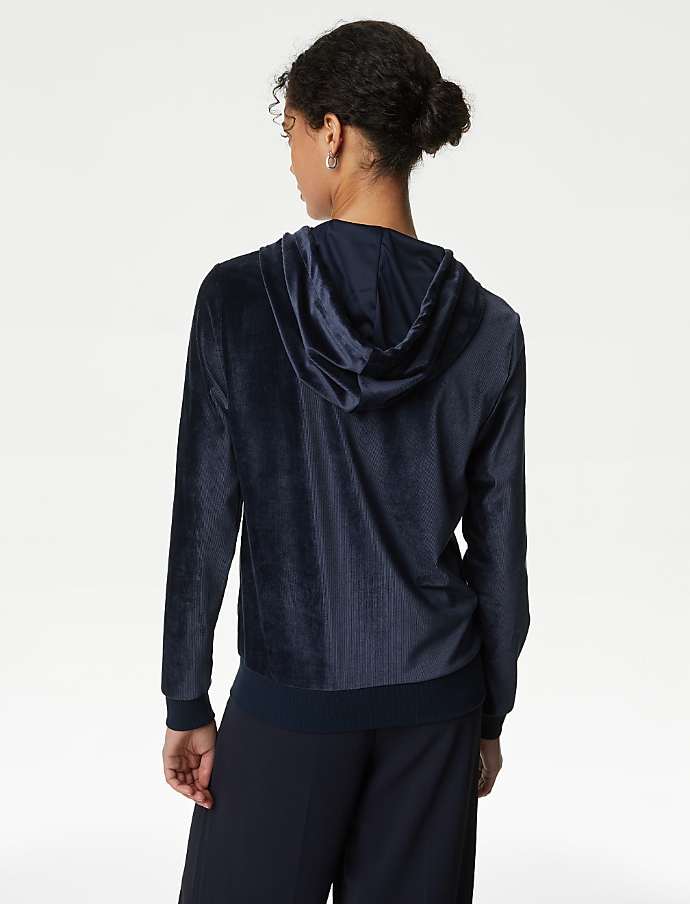 Velour Zip Up Hoodie