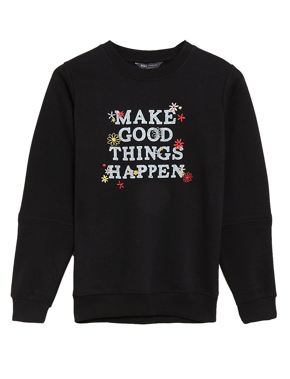 Cotton Rich Slogan Long Sleeve Sweatshirt