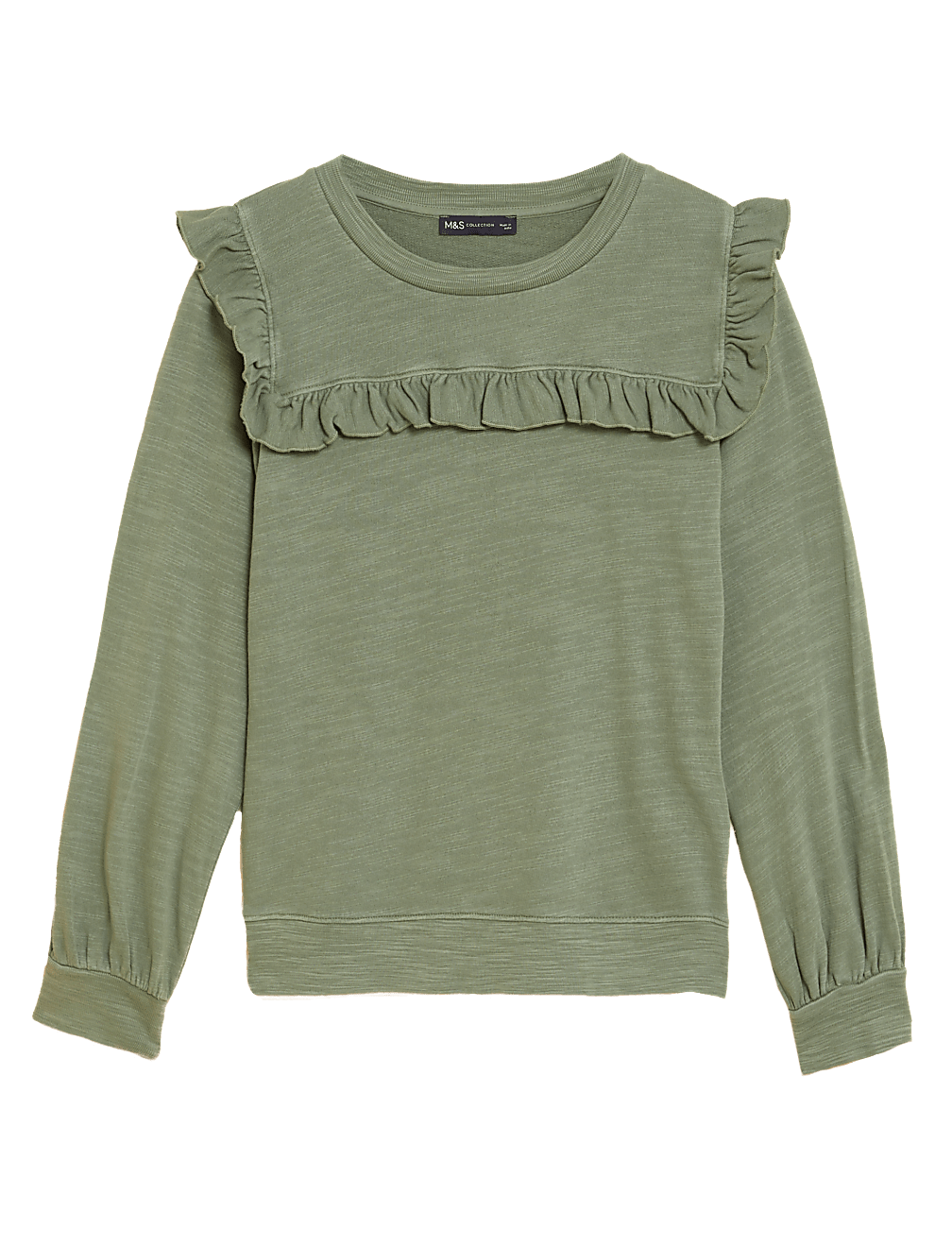 Pure Cotton Ruffle Detail Sweatshirt
