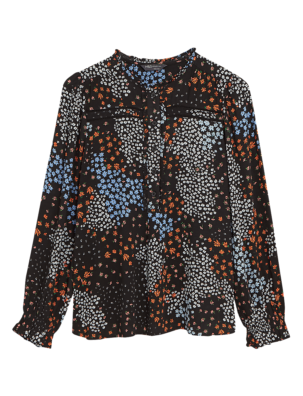 Ditsy Floral Frill Long Sleeve Blouse
