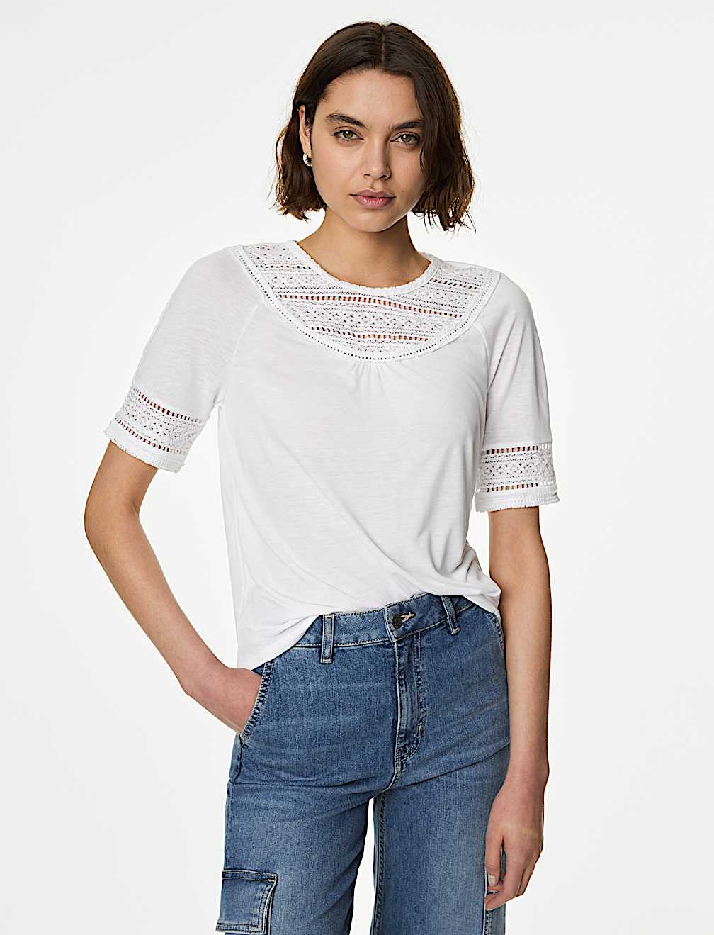 Jersey Lace Insert Top