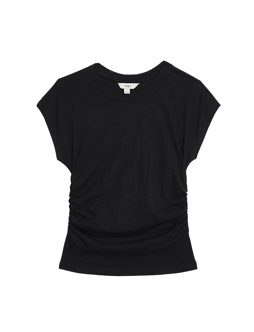 Cotton Rich Ruched T-Shirt
