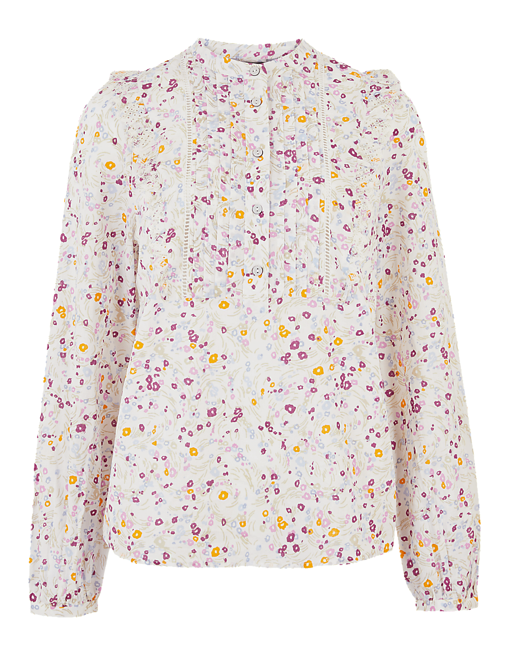 Pure Cotton Floral Broderie Ruffle Blouse