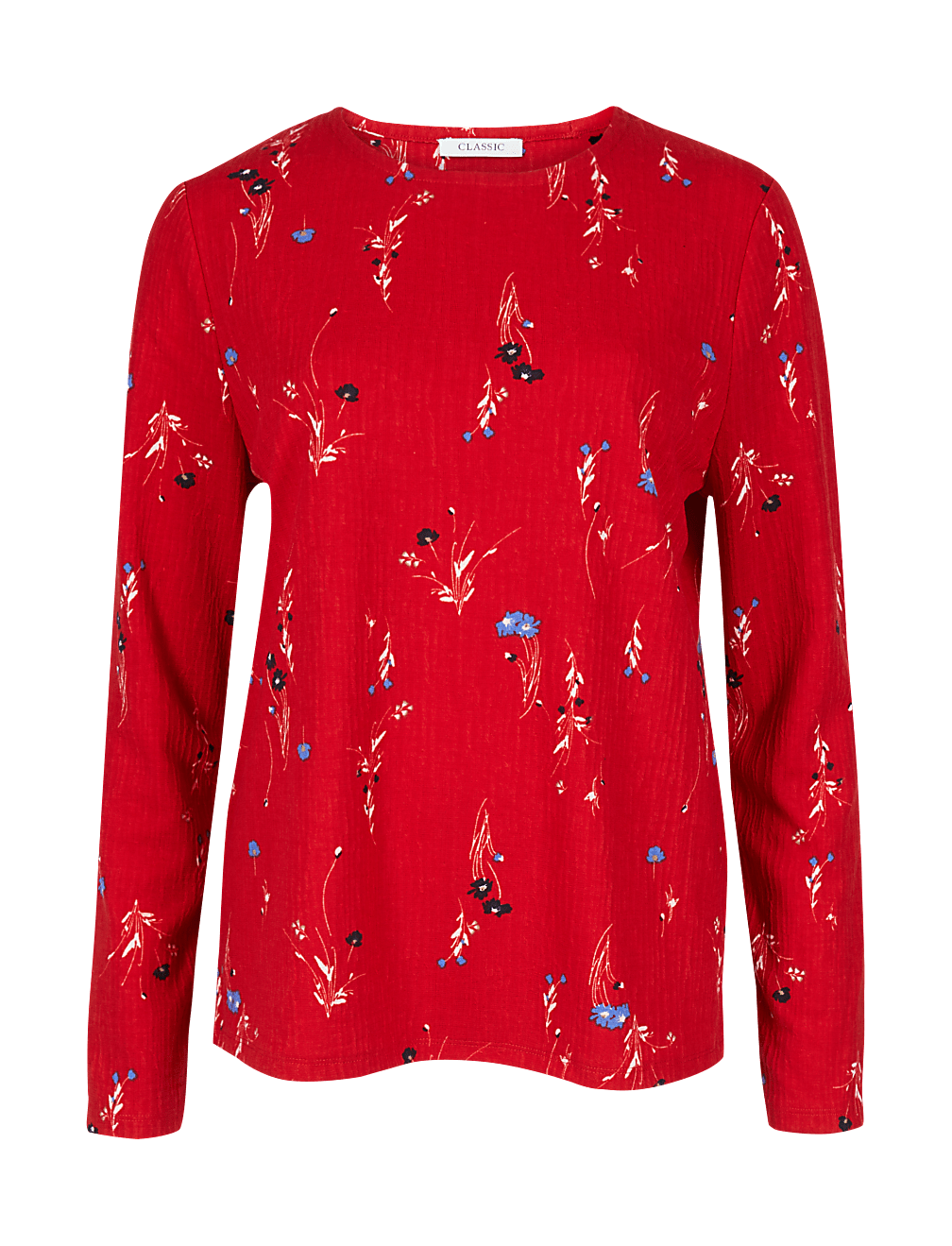 Printed Round Neck Long Sleeve T-Shirt
