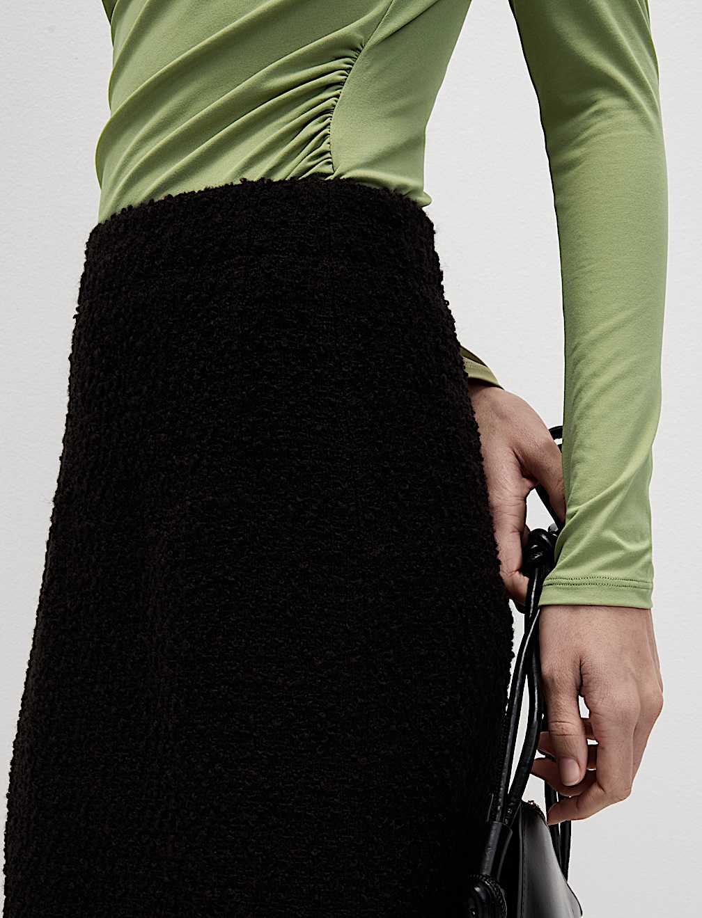 Jersey Shirred Detail Top