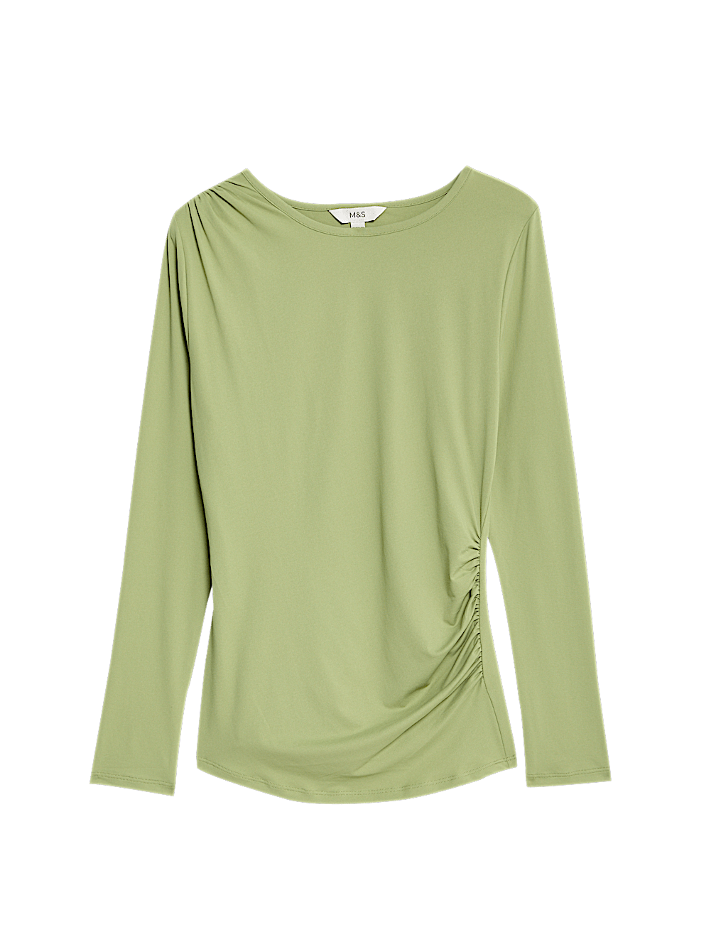 Jersey Shirred Detail Top