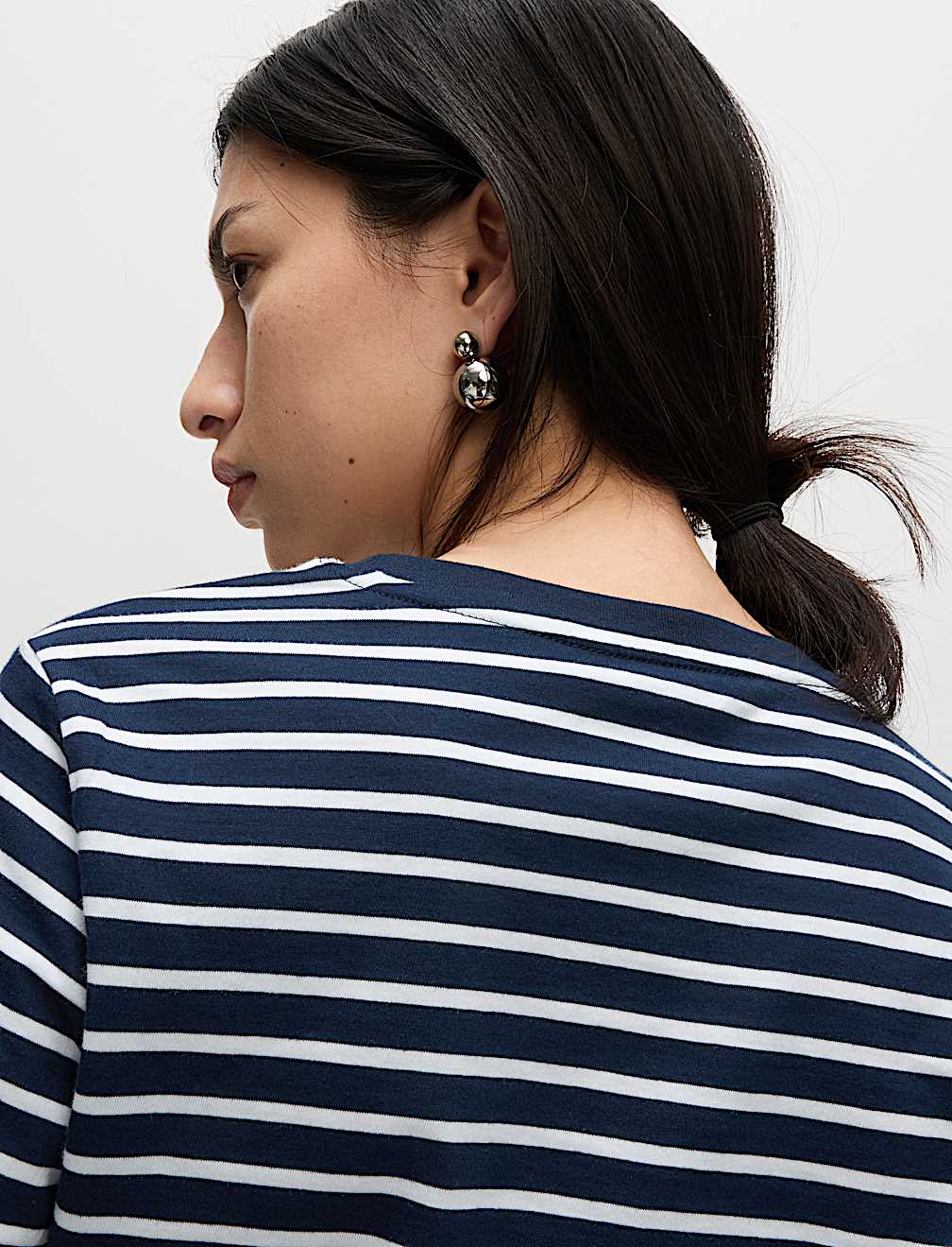 Pure Cotton Striped Crew Neck T-Shirt