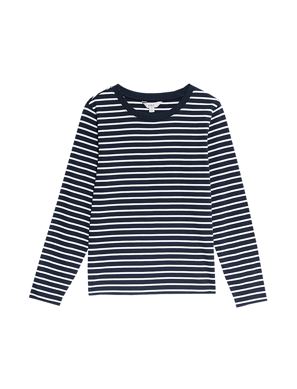 Pure Cotton Striped Crew Neck T-Shirt