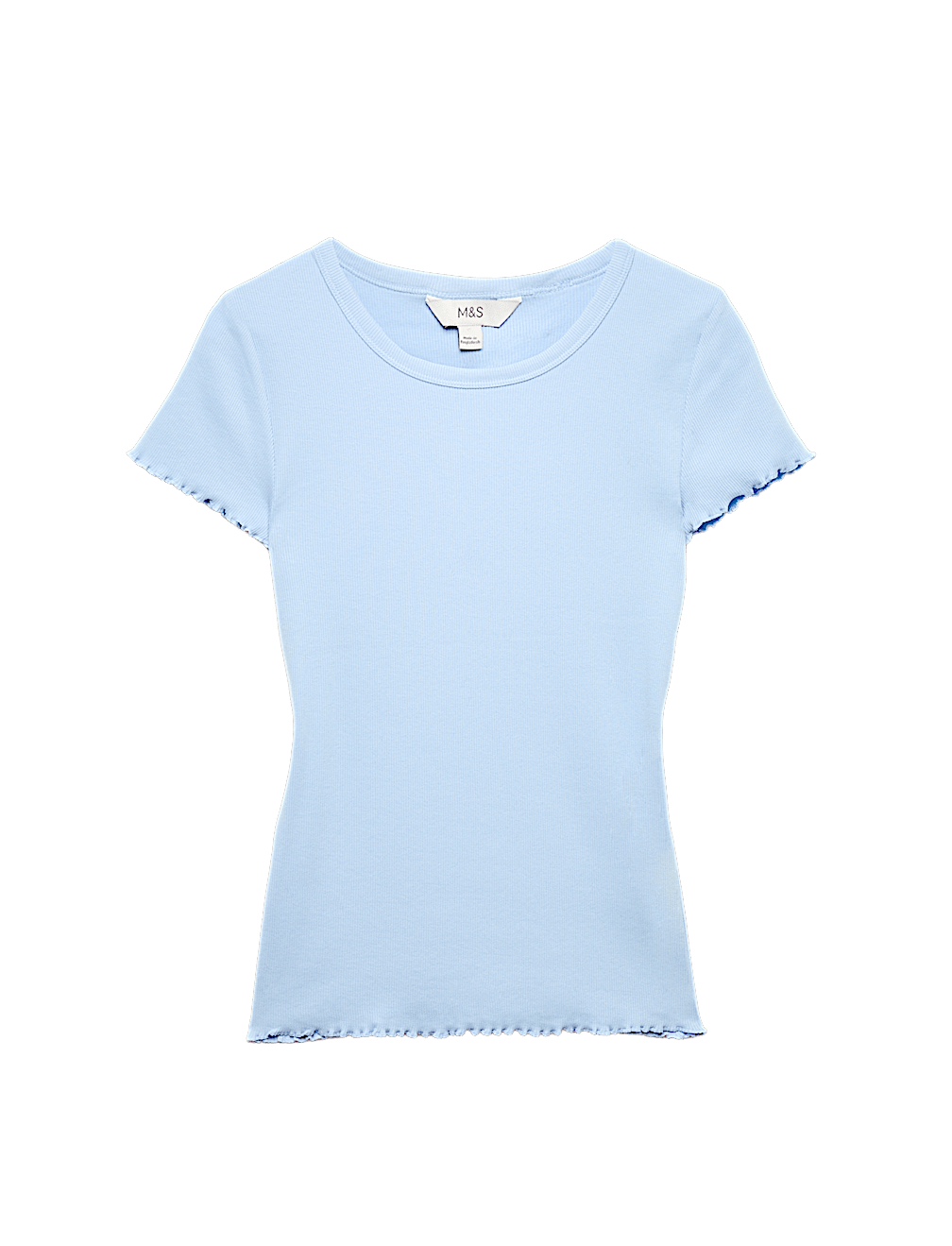 Cotton Rich Ribbed Lettuce Edge T-Shirt