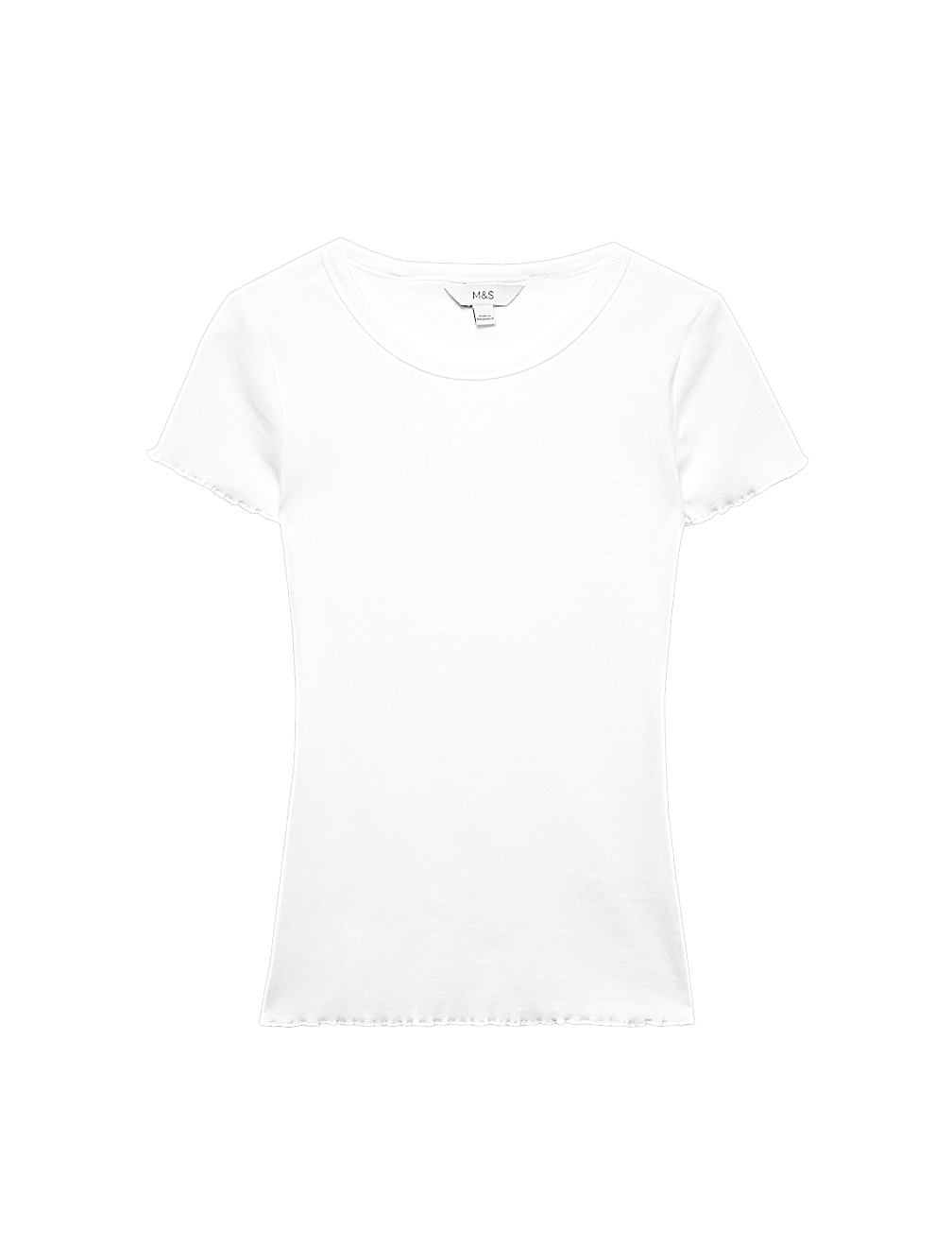 Cotton Rich Ribbed Lettuce Edge T-Shirt