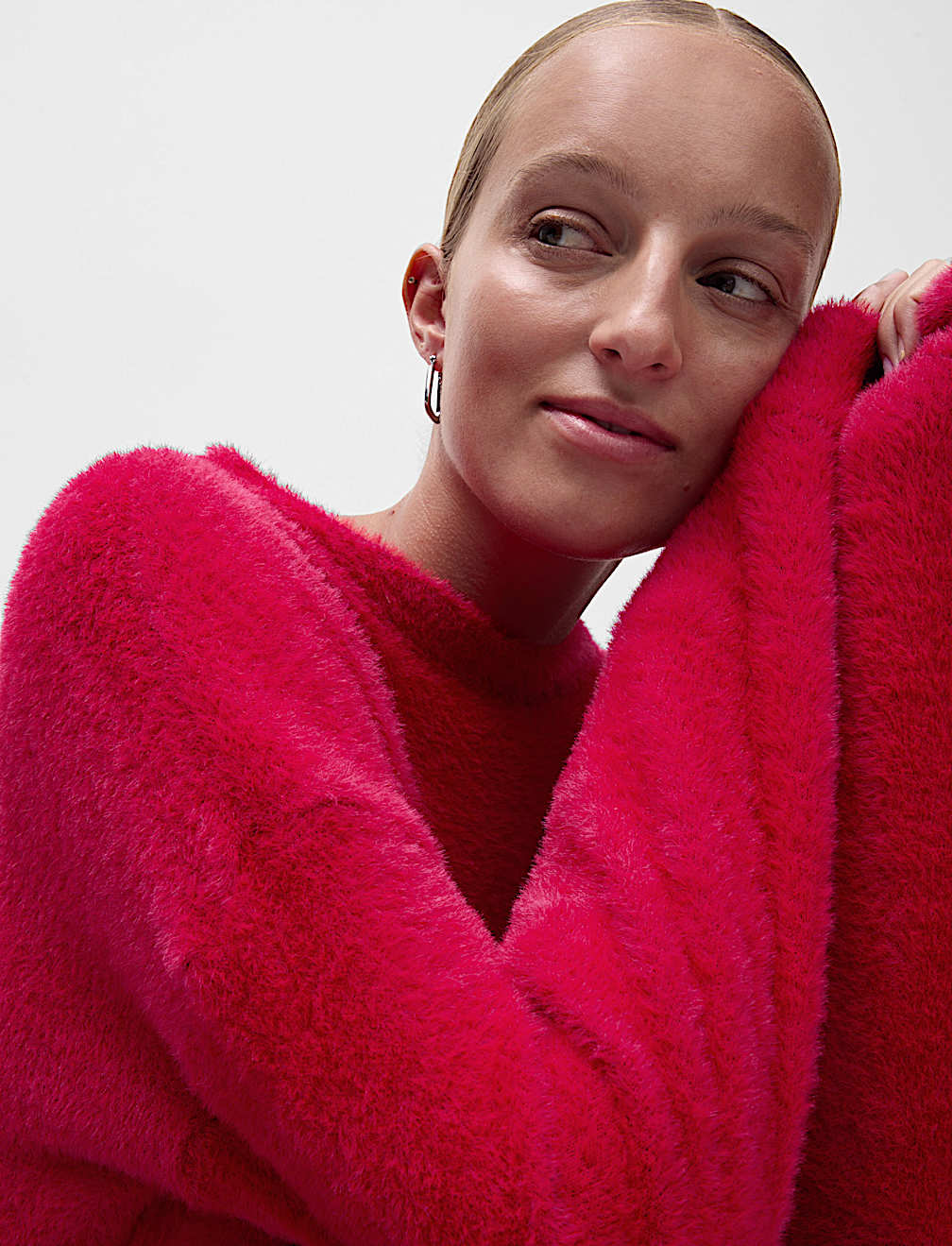 Cosy Textured Crew Neck Sweatshirt