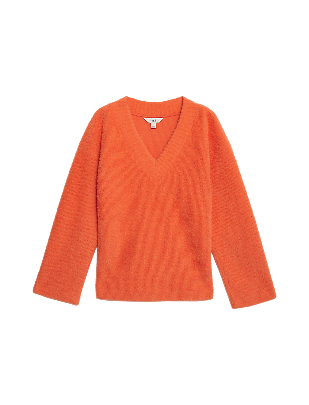 Oversized Cosy Textured V-Neck Sweatshirt