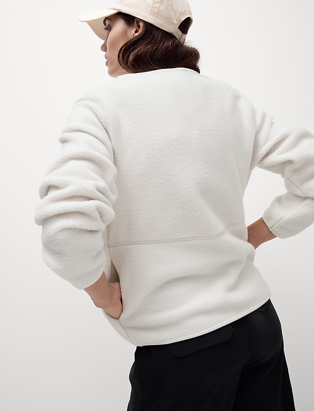 Crew Neck Zip Up Sweatshirt