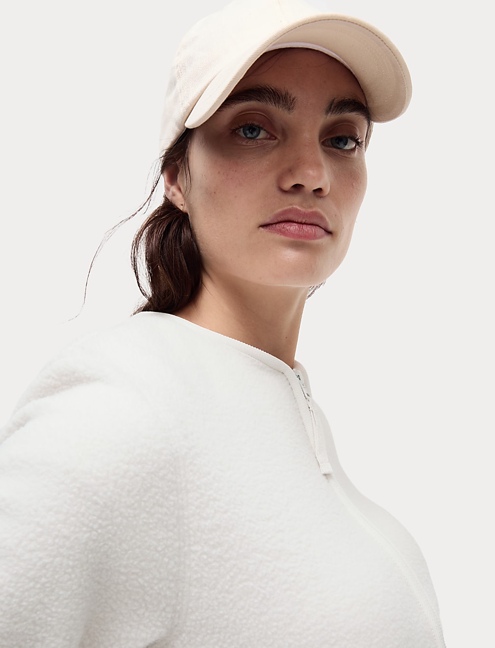 Crew Neck Zip Up Sweatshirt