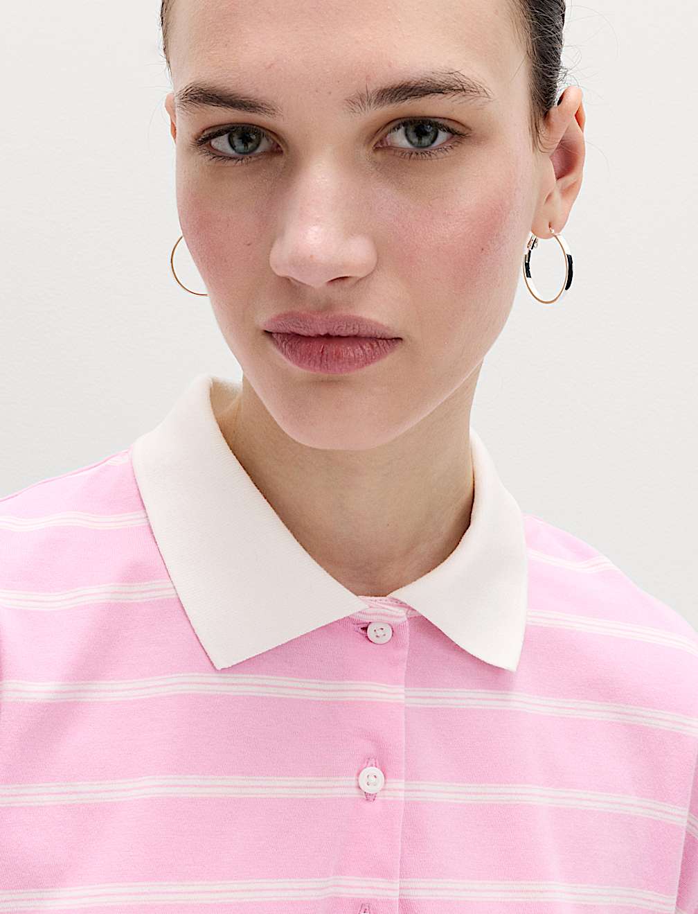 Pure Cotton Short Striped Rugby Top