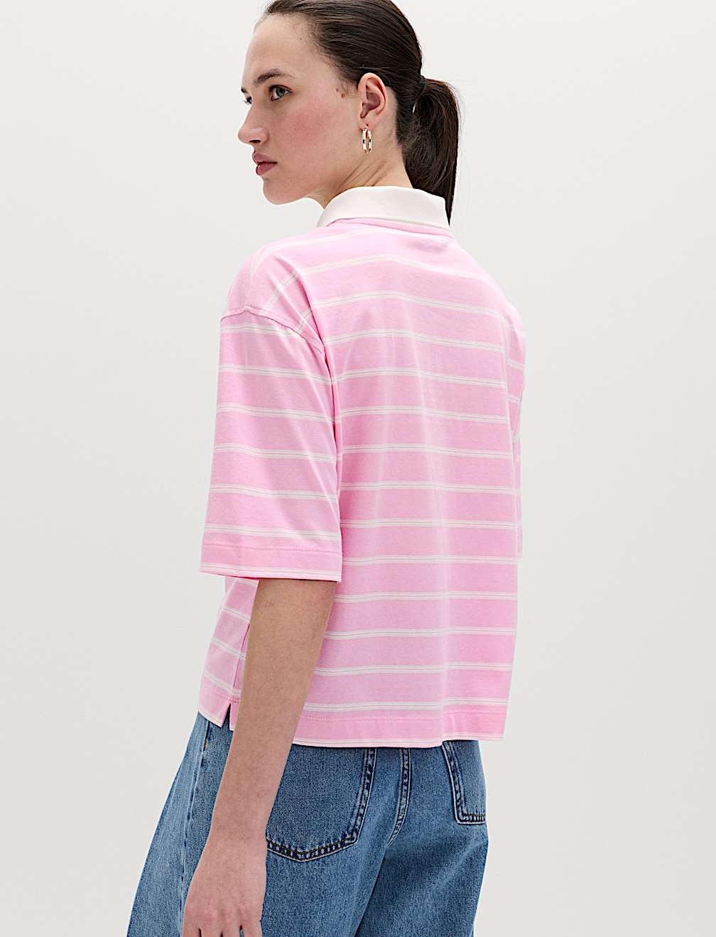 Pure Cotton Short Striped Rugby Top