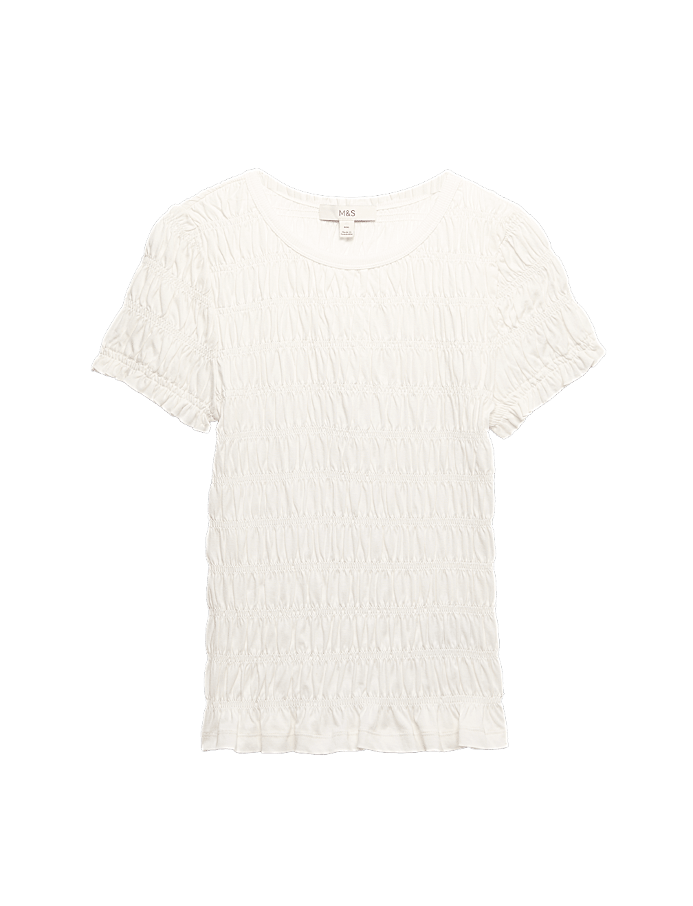 Pure Cotton Smocked Detail Top