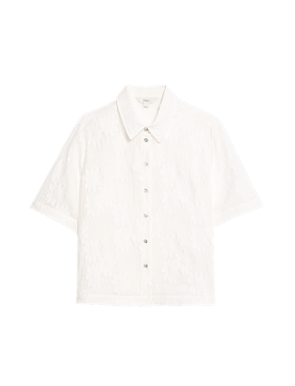 Short Sleeve Floral Jacquard Shirt